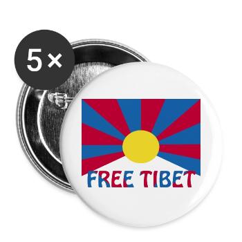 free tibet - Buttons groß 56 mm (5er Pack) - Weiß - Vorne