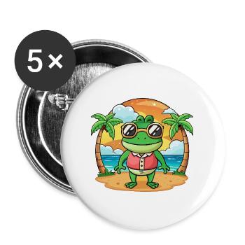 Frog Funny Cartoon Summer Beach Sunglasses - Buttons large 2.2''/56 mm (5-pack) - white - Front