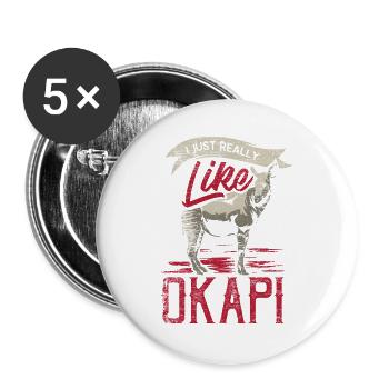Anmutiges Okapi Kongo Wildtier - Buttons groß 56 mm (5er Pack) - Weiß - Vorne