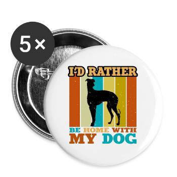 Galgo Español Hundeliebhaber Silhouette Vintage Sonnenuntergang - Buttons groß 56 mm (5er Pack) - Weiß - Vorne