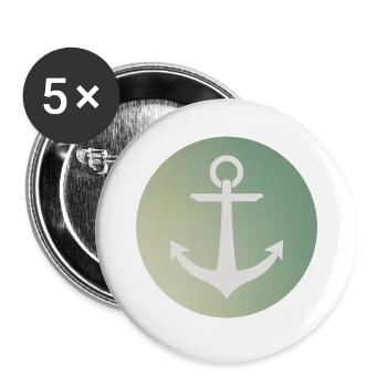 Anker Kreisrund / Anchor circular - Buttons groß 56 mm (5er Pack) - Weiß - Vorne