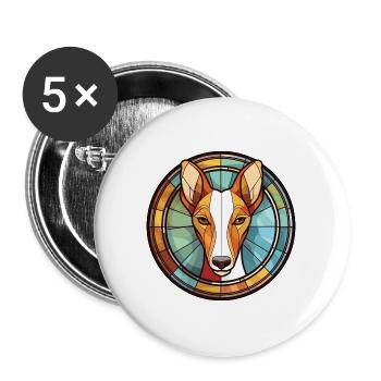 Ibizan-Windhund-Rasse Aquarell-Illustration - Buttons groß 56 mm (5er Pack) - Weiß - Vorne