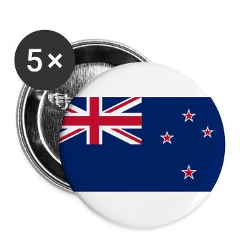 Neuseeland - Buttons groß 56 mm (5er Pack) - Weiß - Vorne