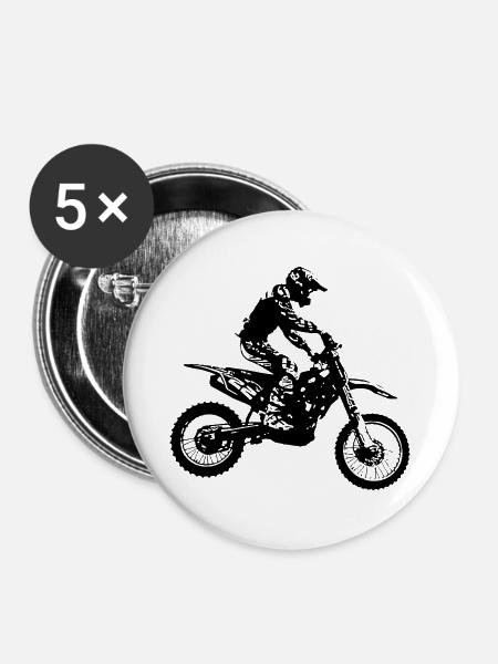 enduro - Buttons groß 56 mm (5er Pack) - Weiß