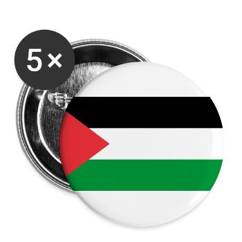 Palästina – Palästinensische geometrische Flagge - Buttons groß 56 mm (5er Pack) - Weiß - Vorne