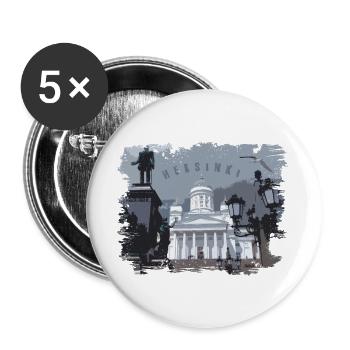 Helsinki Kathedrale T-Shirts, Hoodies, Produkte - Buttons groß 56 mm (5er Pack) - Weiß - Vorne