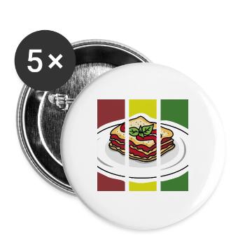 Ofenfrische Lasagne Käsekruste - Buttons groß 56 mm (5er Pack) - Weiß - Vorne
