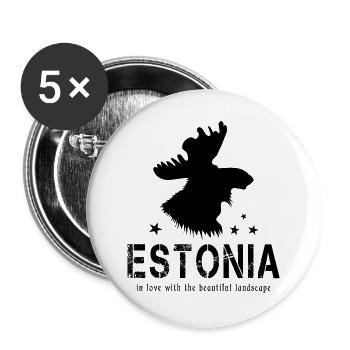 Estonia Estland Esten estnisch - Buttons groß 56 mm (5er Pack) - Weiß - Vorne