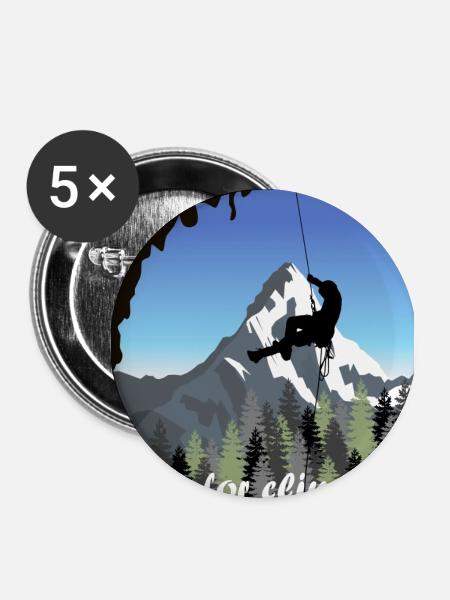 Liebe zum Klettern - Buttons groß 56 mm (5er Pack) - Weiß