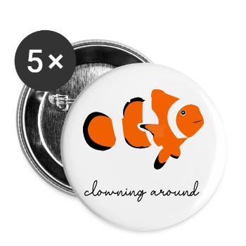 Clownfisch. - Buttons groß 56 mm (5er Pack) - Weiß - Vorne