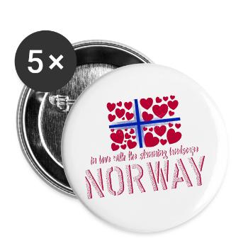 Norwegen norge - Buttons groß 56 mm (5er Pack) - Weiß - Vorne