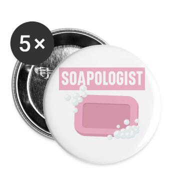 Soapologist Handmade Soap Einseifen Seifenherstell - Buttons groß 56 mm (5er Pack) - Weiß - Vorne