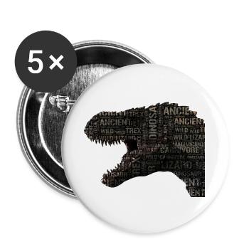 Dinosaurier - Buttons groß 56 mm (5er Pack) - Weiß - Vorne