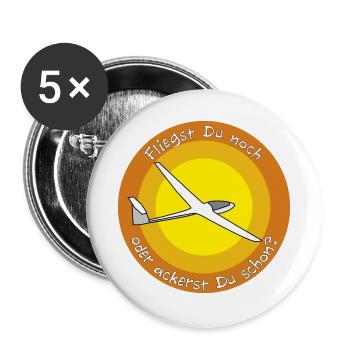 fliegst Du noch - Buttons groß 56 mm (5er Pack) - Weiß - Vorne