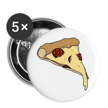 Pizza - Buttons groß 56 mm (5er Pack) - Weiß - Vorne