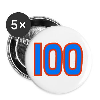 100. 100 JAHRE. 100-JÄHRIGES JUBILÄUM. 100. GEBURTSTAG - Buttons groß 56 mm (5er Pack) - Weiß - Vorne