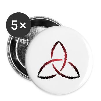 Triquetra - Keltisches Symbol - Buttons groß 56 mm (5er Pack) - Weiß - Vorne