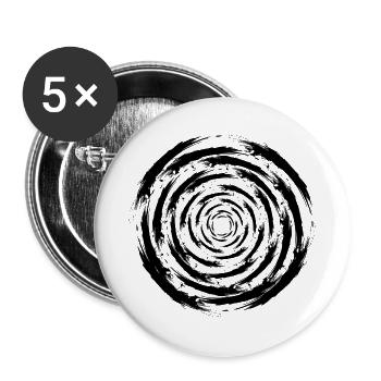 optische Täuschung Kreis Bürste Wirbel Sturm Neu - Buttons groß 56 mm (5er Pack) - Weiß - Vorne