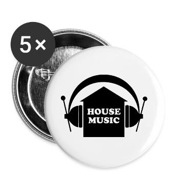 House music - Buttons groß 56 mm (5er Pack) - Weiß - Vorne