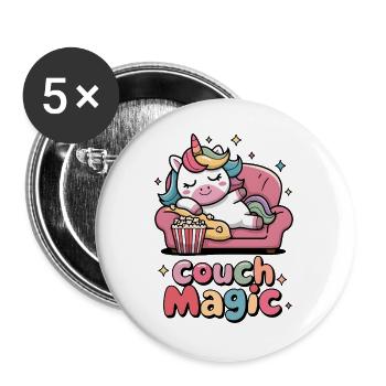 Couch-Magie - Buttons groß 56 mm (5er Pack) - Weiß - Vorne