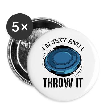 Disc golf saying funny pun frisbee gift - Buttons large 2.2''/56 mm (5-pack) - white - Front