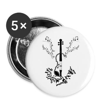 Musical Notes Music Musicians Clefs Sheet Music - Buttons large 2.2''/56 mm (5-pack) - white - Front