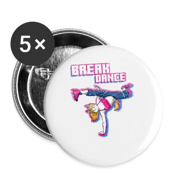 Breakdancing Unicorn Breakdance Breakdancerin - Buttons groß 56 mm (5er Pack) - Weiß - Vorne