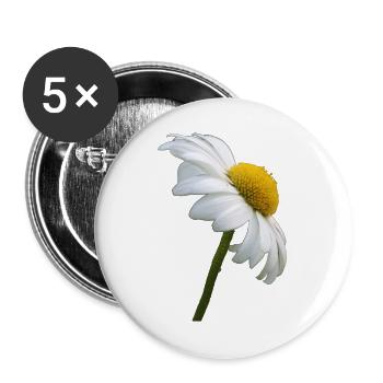 Margerite Gänseblume - Buttons groß 56 mm (5er Pack) - Weiß - Vorne