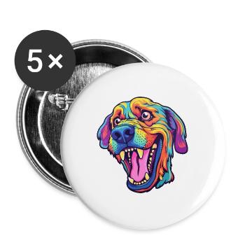 Córdoba Kampfhund Rasse Cartoon Kawaii Illustra - Buttons groß 56 mm (5er Pack) - Weiß - Vorne
