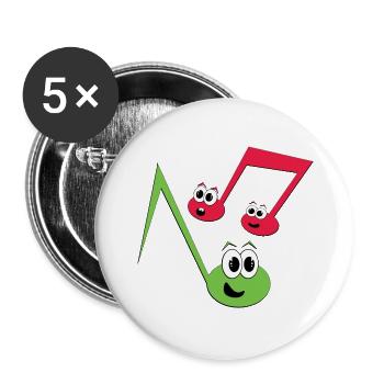 Fugly Noten - Buttons groß 56 mm (5er Pack) - Weiß - Vorne