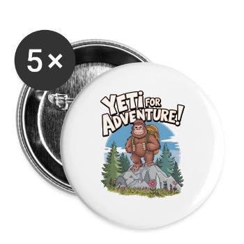 Yeti For Adventure - Buttons large 2.2''/56 mm (5-pack) - white - Front