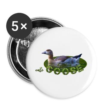 Nilgans Küken Vogel Gans - Buttons groß 56 mm (5er Pack) - Weiß - Vorne