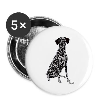 Beautiful Dalmatian dog - Buttons large 2.2''/56 mm (5-pack) - white - Front