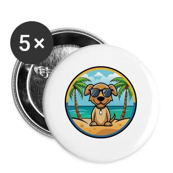 Pointer Dog Breed Cartoon Sunglasses Beach - Buttons large 2.2''/56 mm (5-pack) - white - Front