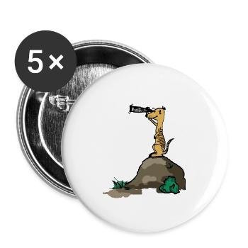 erdmaennchen comic - Buttons groß 56 mm (5er Pack) - Weiß - Vorne