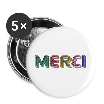 Vielen Dank - Buttons groß 56 mm (5er Pack) - Weiß - Vorne
