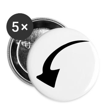 Pfeil - Pfeil - Buttons groß 56 mm (5er Pack) - Weiß - Vorne