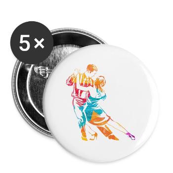 Bezaubernde Tangonacht Ballsaal - Buttons groß 56 mm (5er Pack) - Weiß - Vorne
