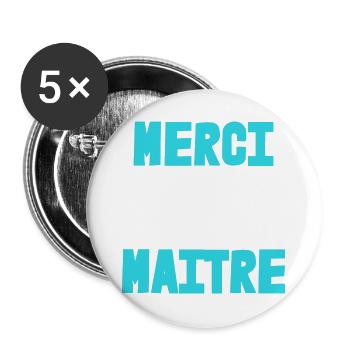 MEISTER. VIELEN DANK. DANKE, MEISTER. MEISTER. MEISTER-GESCHENK - Buttons groß 56 mm (5er Pack) - Weiß - Vorne
