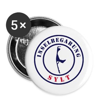 inselbegabung sylt - Buttons groß 56 mm (5er Pack) - Weiß - Vorne