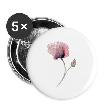 Blume - Buttons groß 56 mm (5er Pack) - Weiß - Vorne