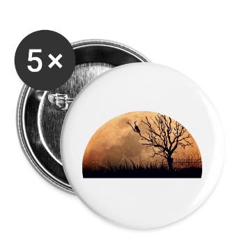 katze mond - Buttons groß 56 mm (5er Pack) - Weiß - Vorne