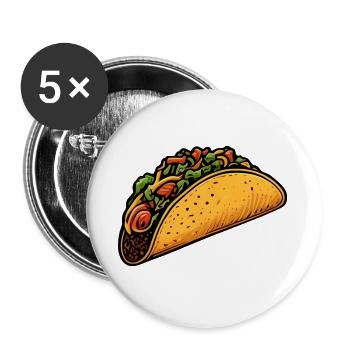 Tacos - Buttons large 2.2''/56 mm (5-pack) - white - Front