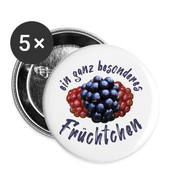 Früchtchen Bengel Göre - Buttons groß 56 mm (5er Pack) - Weiß - Vorne