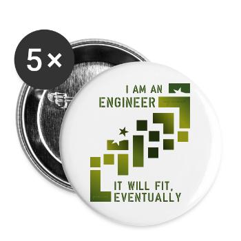 Engineer Ingenieur - Buttons groß 56 mm (5er Pack) - Weiß - Vorne