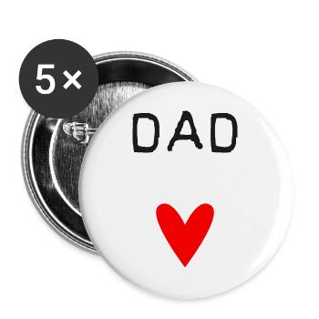 DAD. - DAD. VATERTAG. - Gute Nacht, Dad. - Buttons groß 56 mm (5er Pack) - Weiß - Vorne
