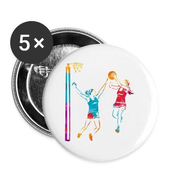 Temporeicher Netzball Mannschaftssport - Buttons groß 56 mm (5er Pack) - Weiß - Vorne