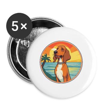 Bruno Jura Hund Rasse Cartoon Kawaii Clipart - Buttons groß 56 mm (5er Pack) - Weiß - Vorne