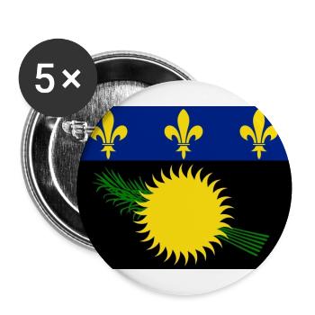 Guadeloupe - Buttons groß 56 mm (5er Pack) - Weiß - Vorne