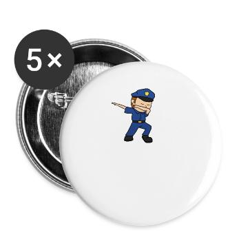 Dabbing Police Dab Polizist - Buttons groß 56 mm (5er Pack) - Weiß - Vorne